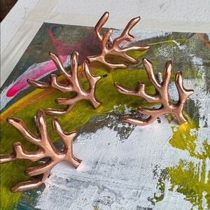 Anthropologie Drawer Pulls Coral Shape in Rose Gold Copper